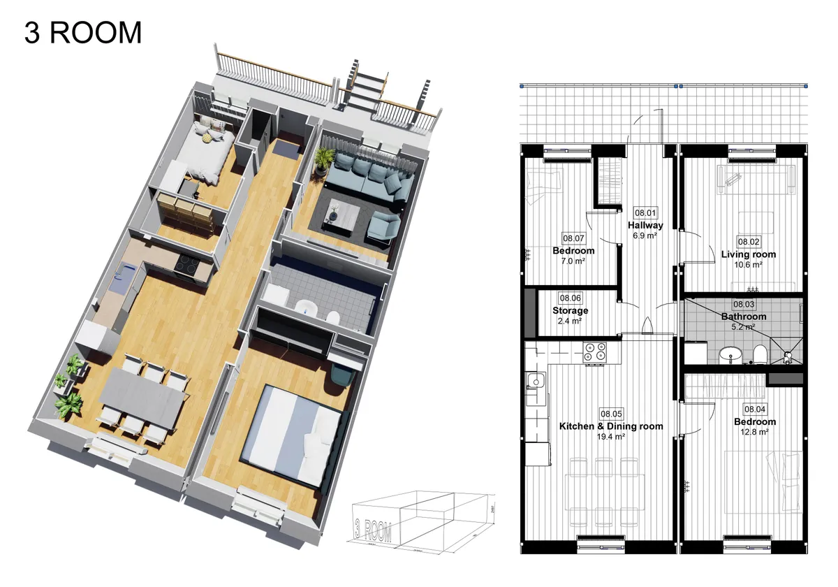 Hyreslägenhet på Bureå i burea
