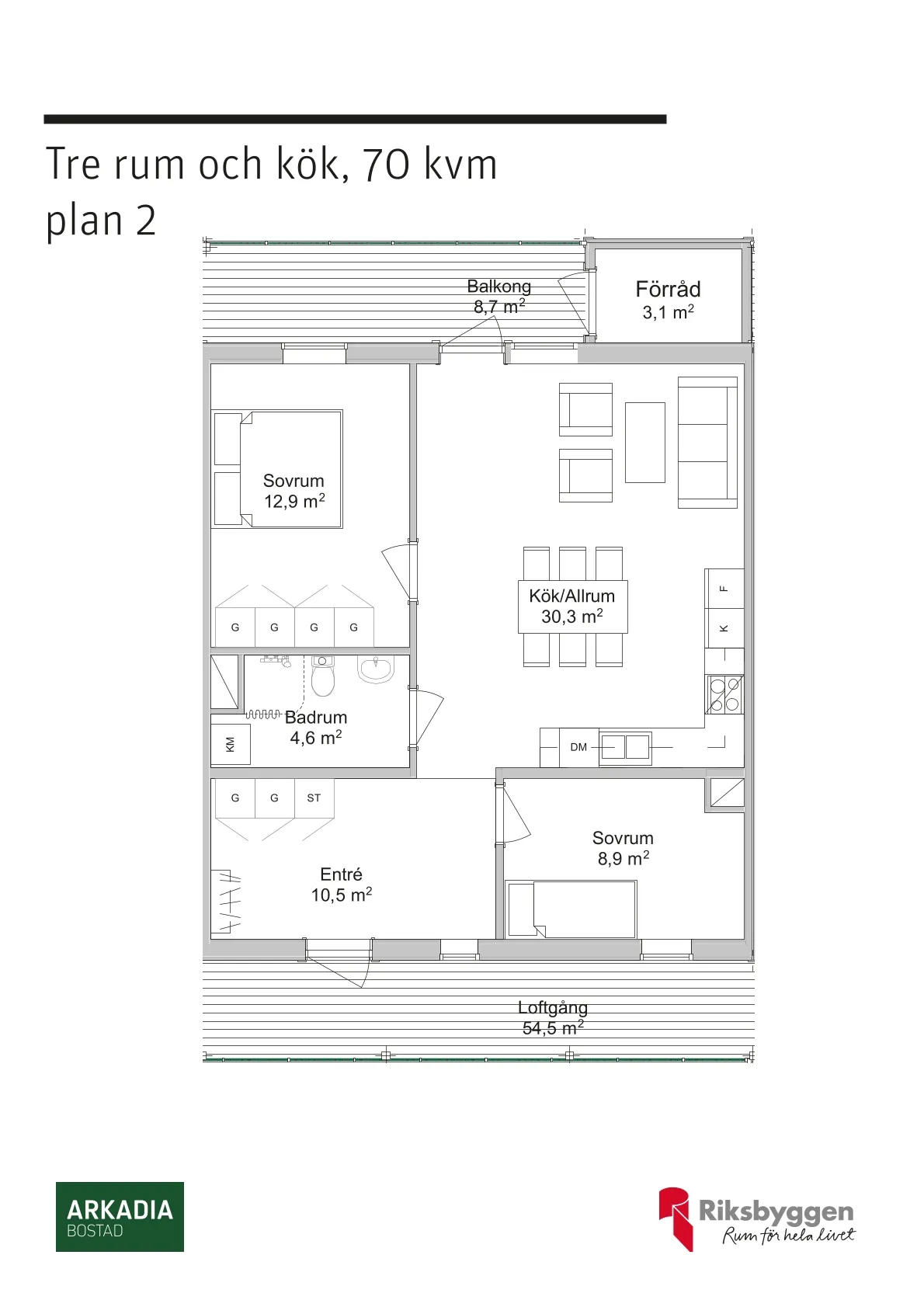 Hyreslägenhet på Kåge i kage