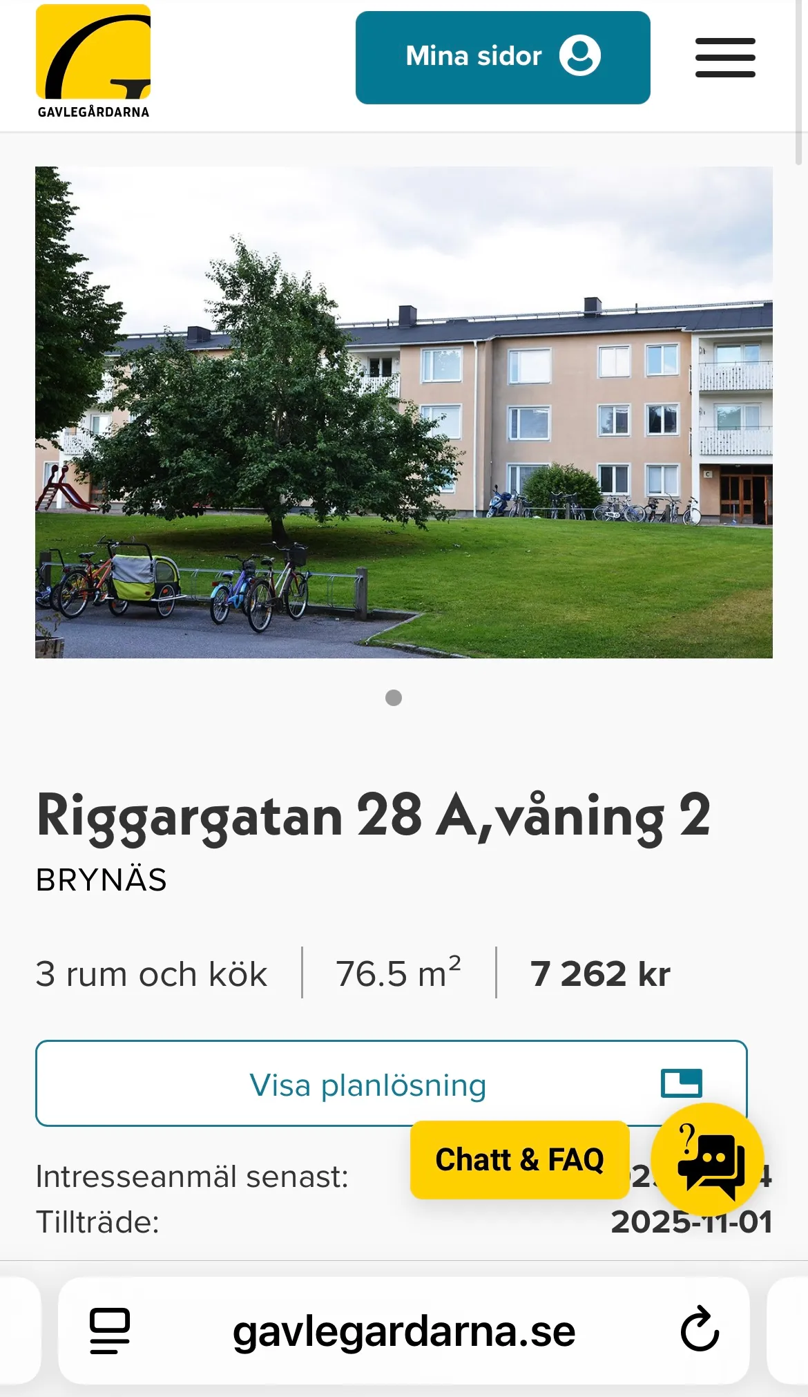 Hyreslägenhet på Gävle i gavle