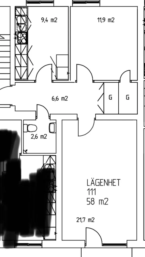 Hyreslägenhet på Hästveda i hastveda
