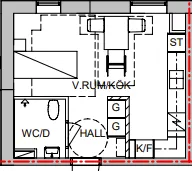 Hyreslägenhet på Sandviken i sandviken
