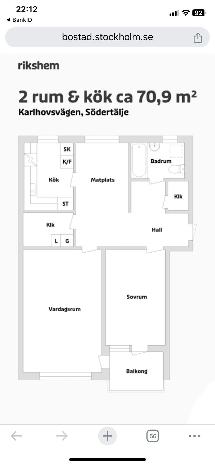 Hyreslägenhet på Södertälje i sodertalje