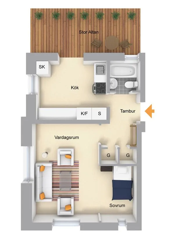 Hyreslägenhet på Stocksund i stocksund