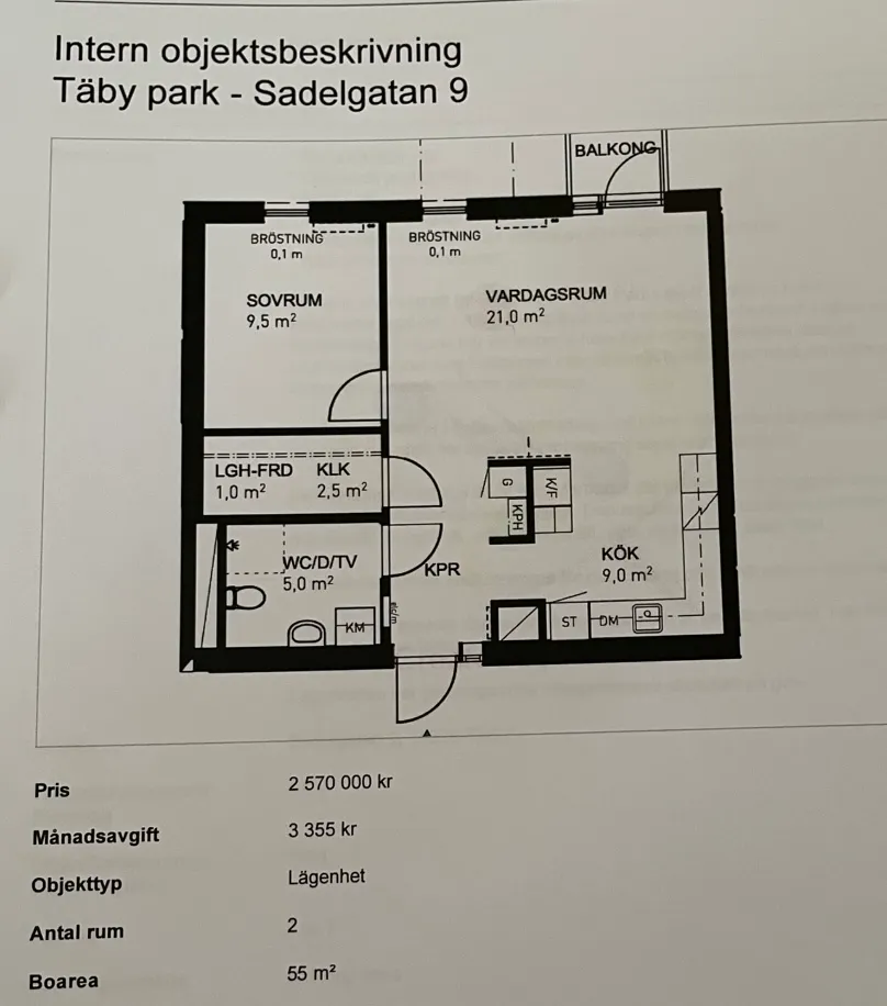 Hyreslägenhet på Täby i taby
