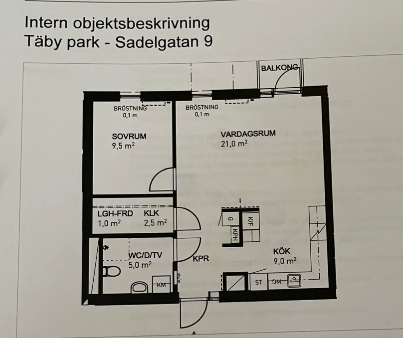 Hyreslägenhet på Täby i taby