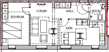 Hyreslägenhet på Sandviken i sandviken