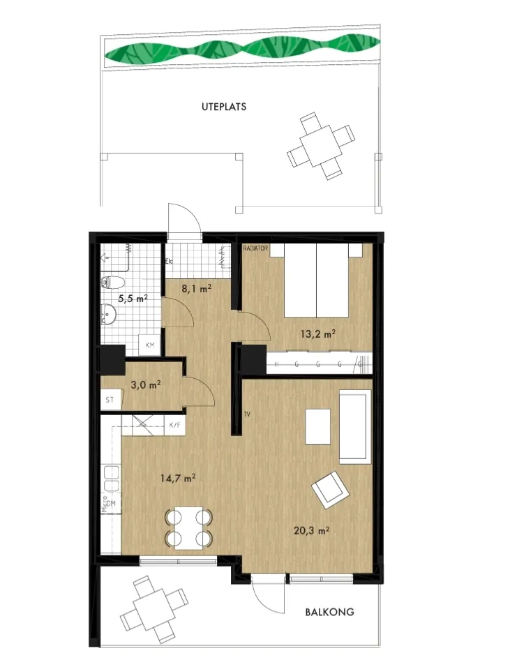 Hyreslägenhet på Handen i handen