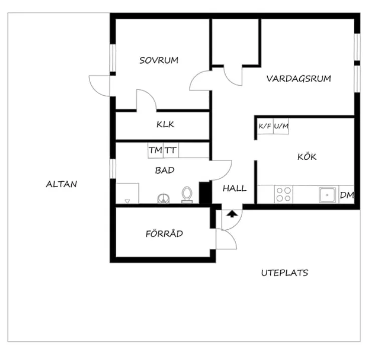 Hyreslägenhet på Handen i handen