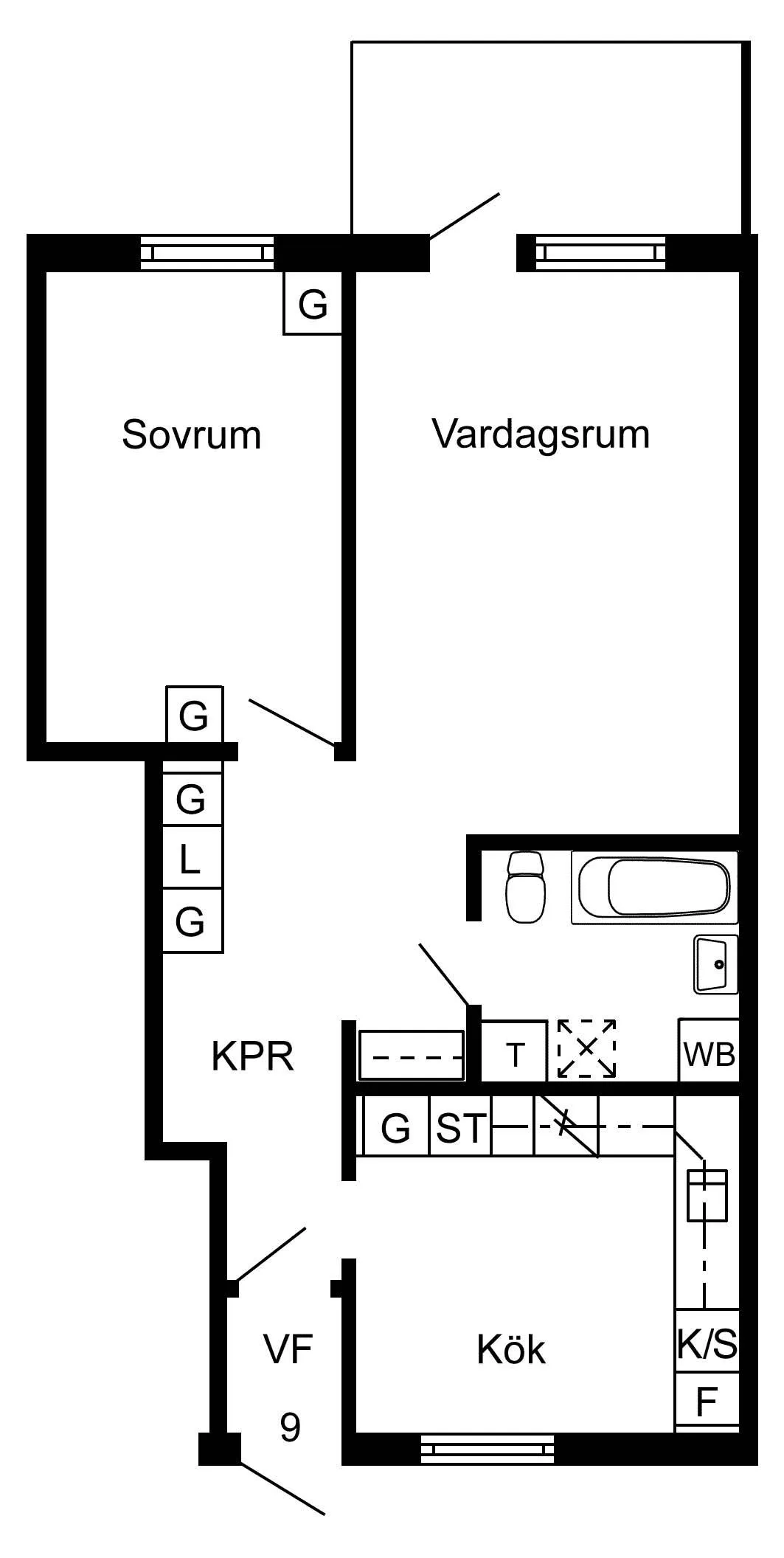 Hyreslägenhet på Kåge i kage