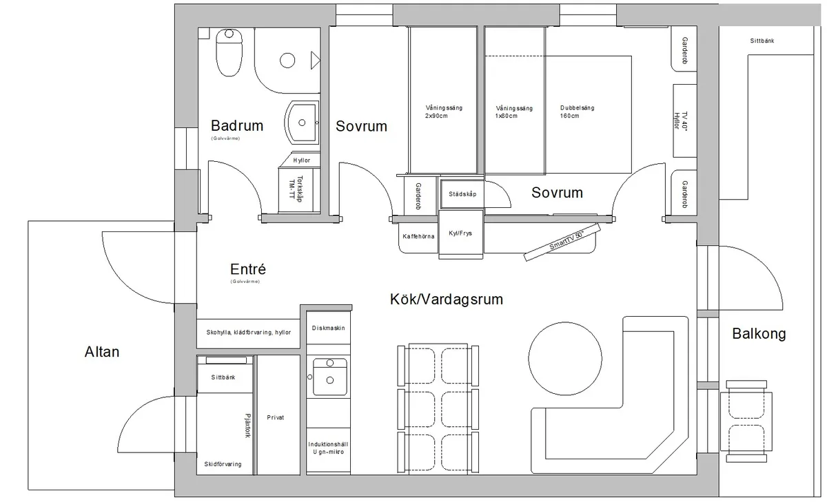 Hyreslägenhet på Sälen i salen