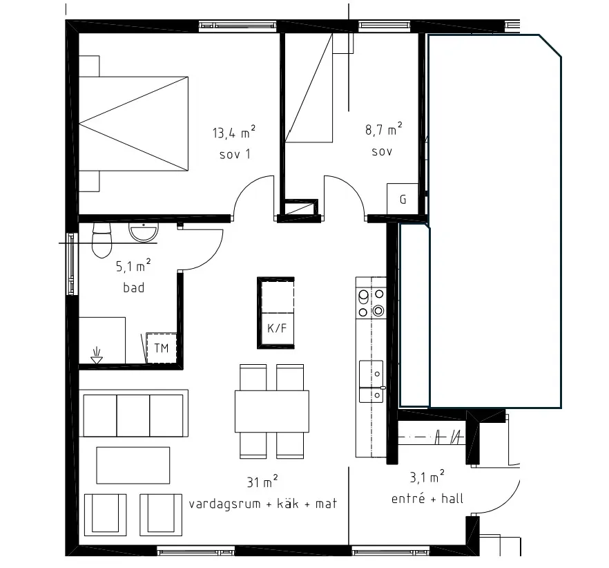 Hyreslägenhet på Spånga i spanga