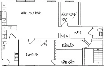 Hyreslägenhet på Nybro i nybro