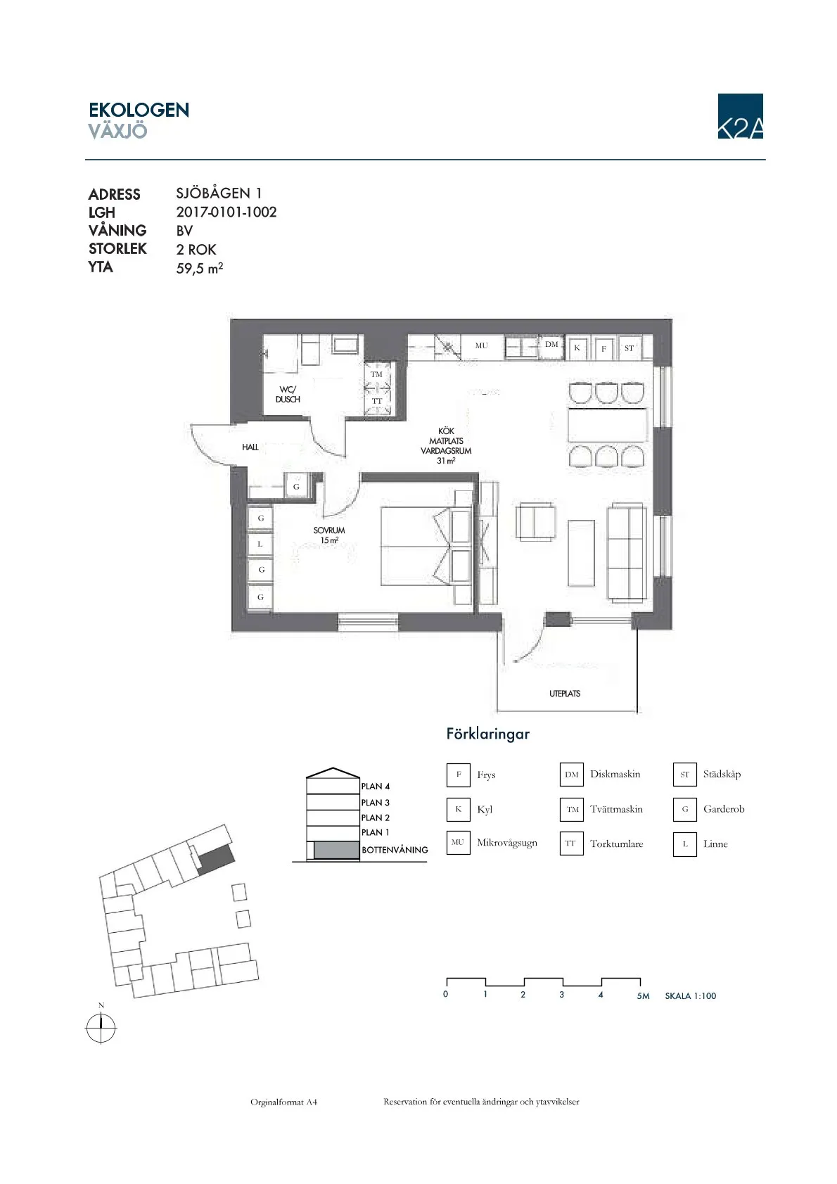 Hyreslägenhet på Växjö i vaxjo