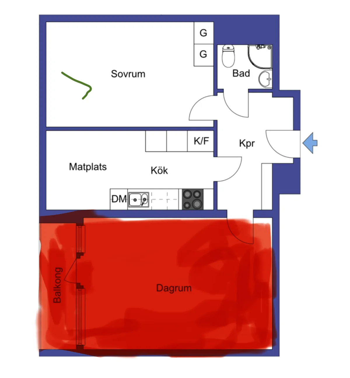 Hyreslägenhet på Malmö i malmo