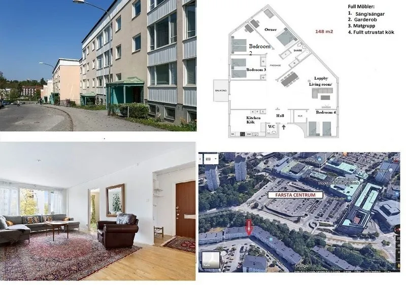 Hyreslägenhet på Farsta i farsta
