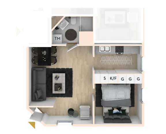 Hyreslägenhet på Veinge i veinge