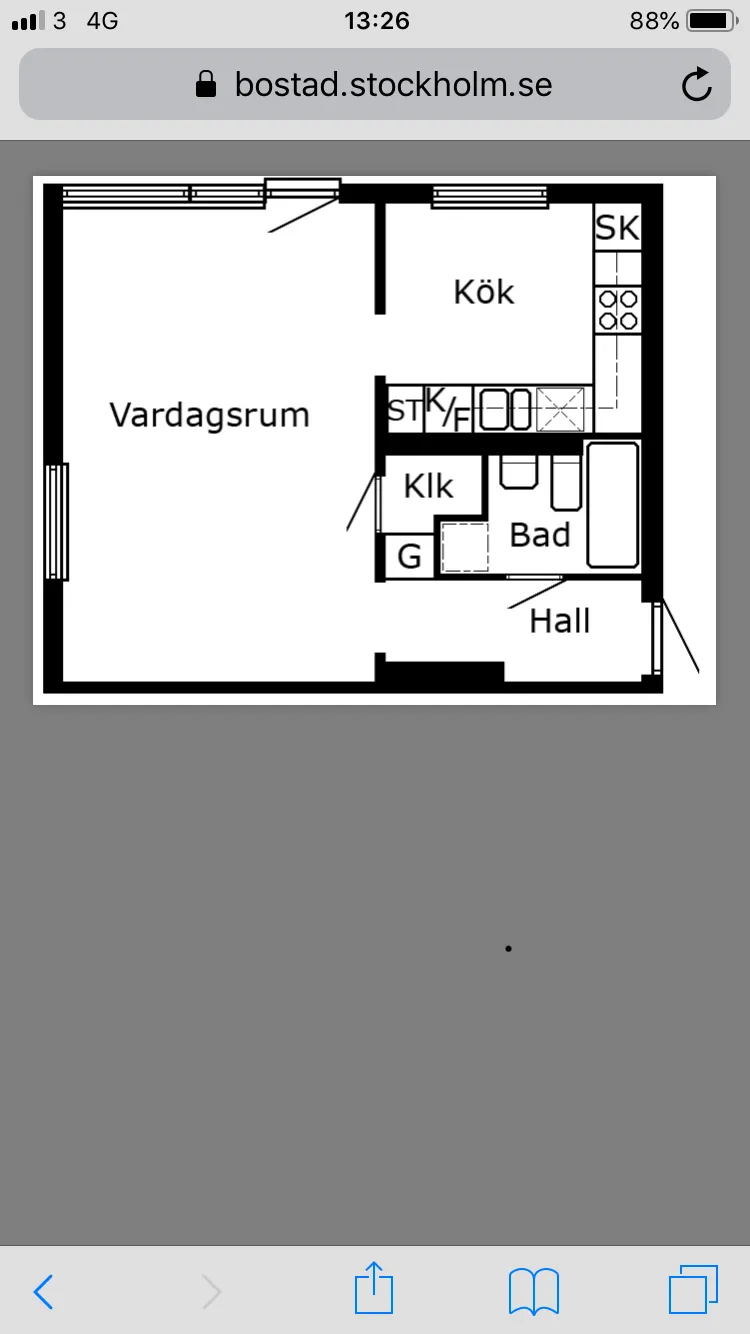 Hyreslägenhet på Sigtuna i sigtuna