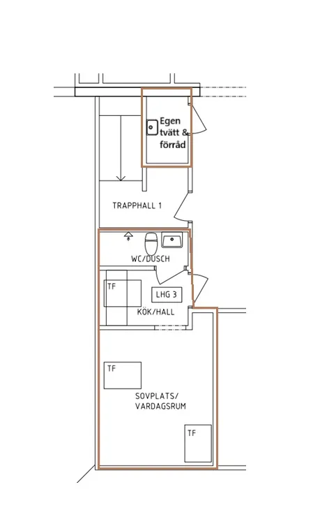 Hyreslägenhet på Växjö i vaxjo