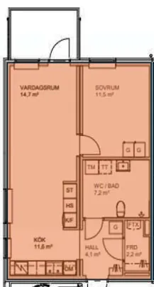 Hyreslägenhet på Salem i salem