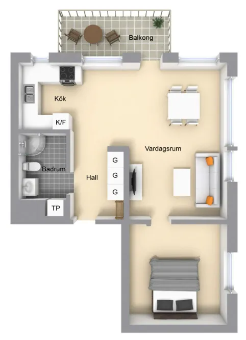 Hyreslägenhet på Solna i solna