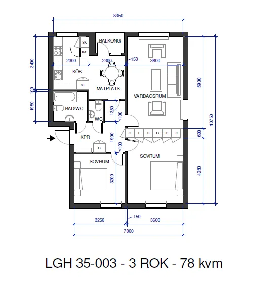 Hyreslägenhet på Höganäs i hoganas