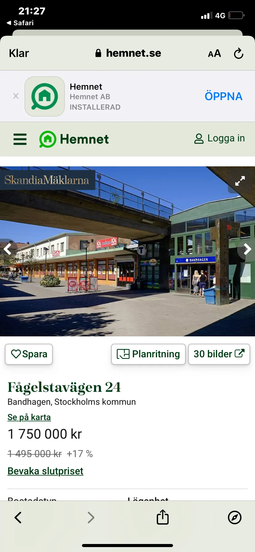 Hyreslägenhet på Bandhagen i bandhagen