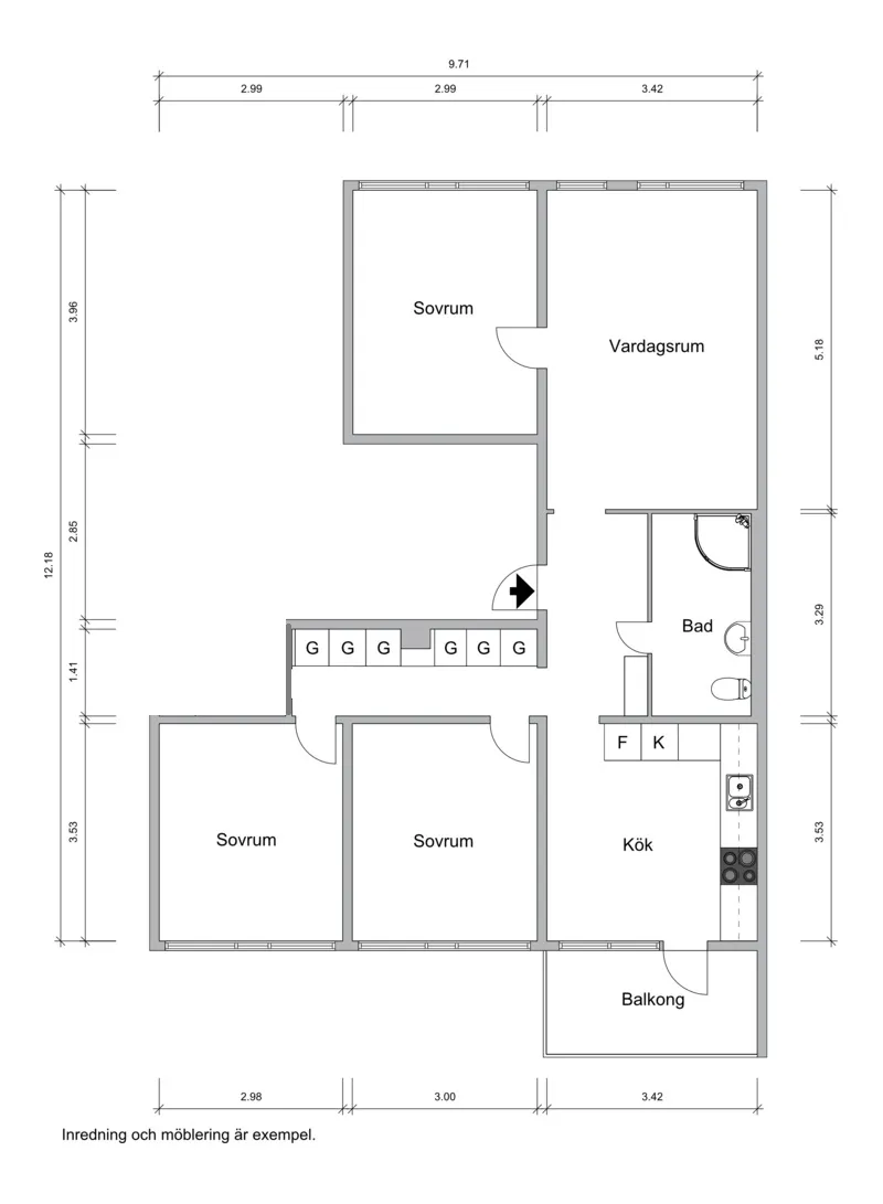 Hyreslägenhet på Borås i boras