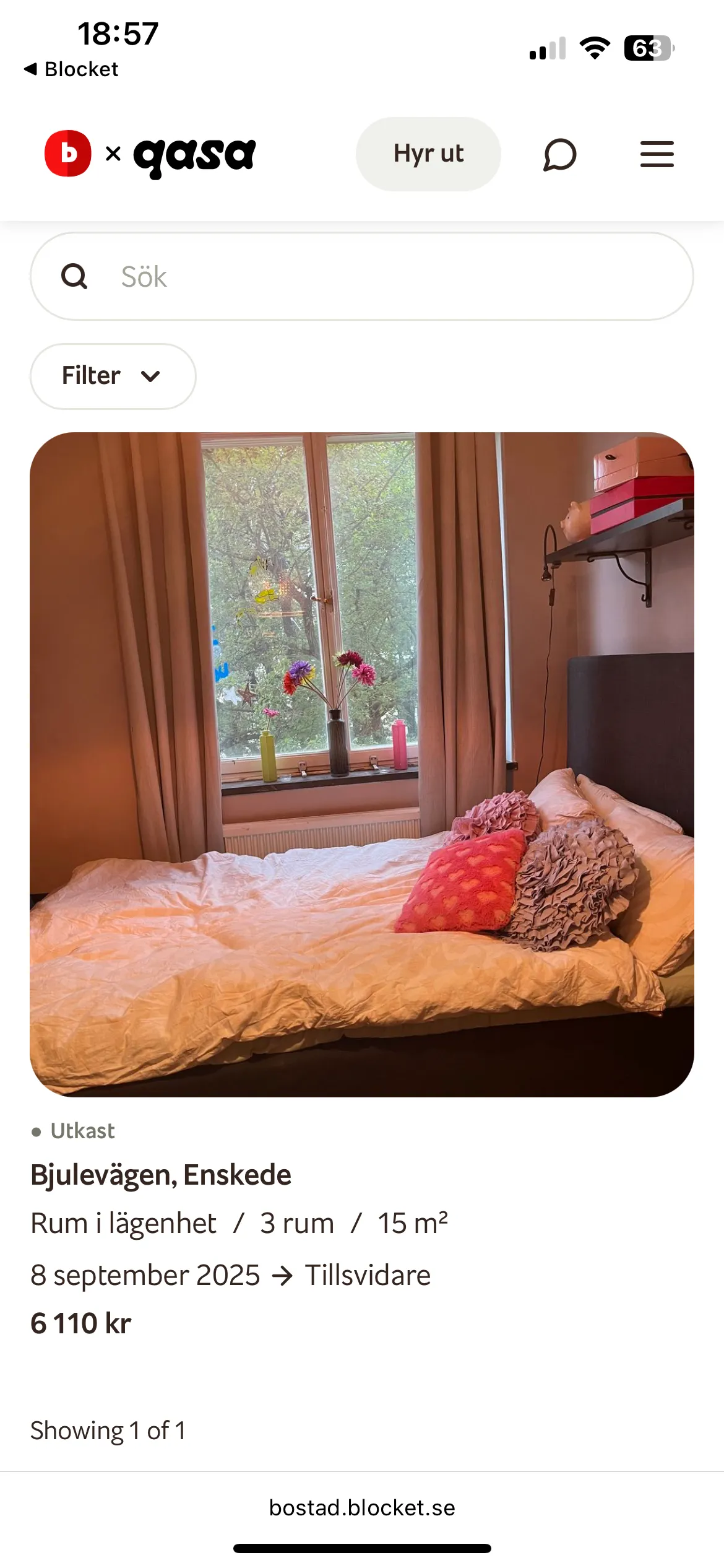 Hyreslägenhet på Enskede i enskede