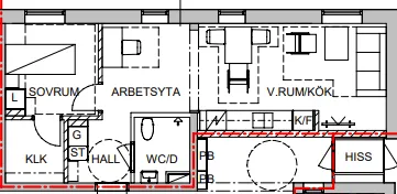 Hyreslägenhet på Sandviken i sandviken