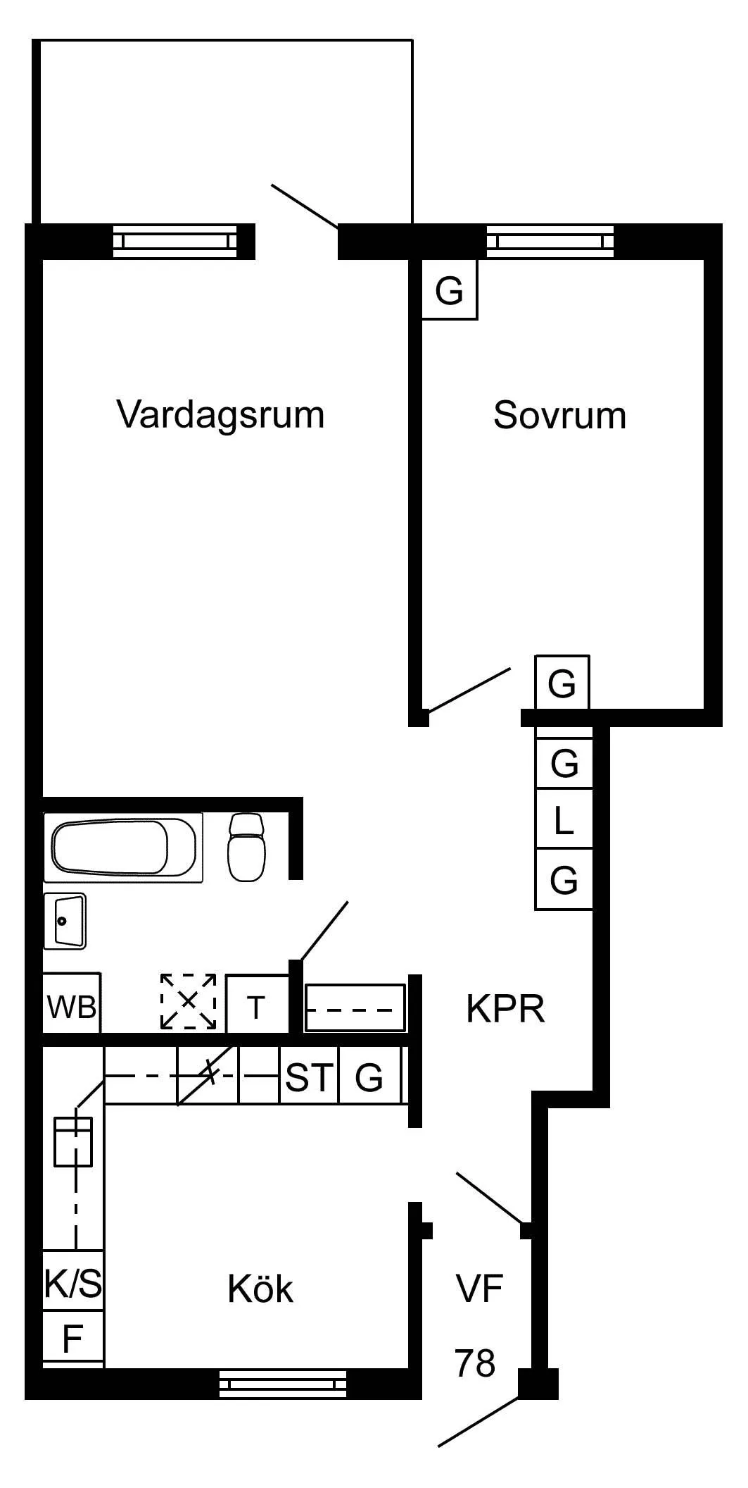 Hyreslägenhet på Kåge i kage